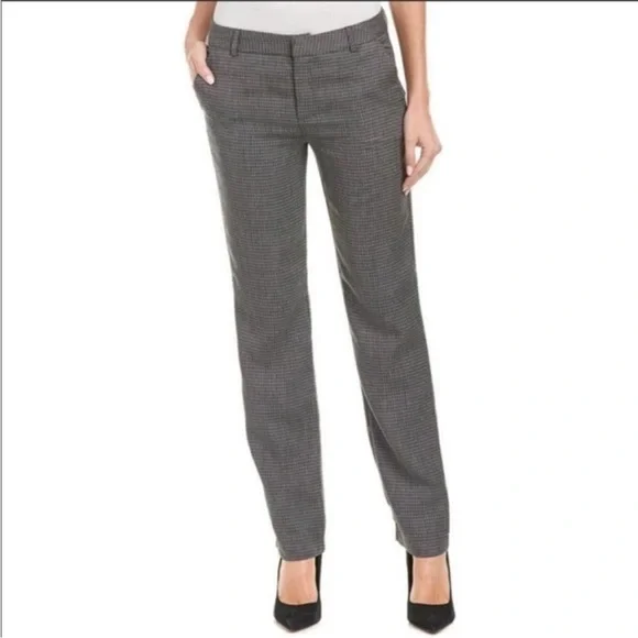 Anine Bing Tuxedo Houndstooth Gray Pants Work